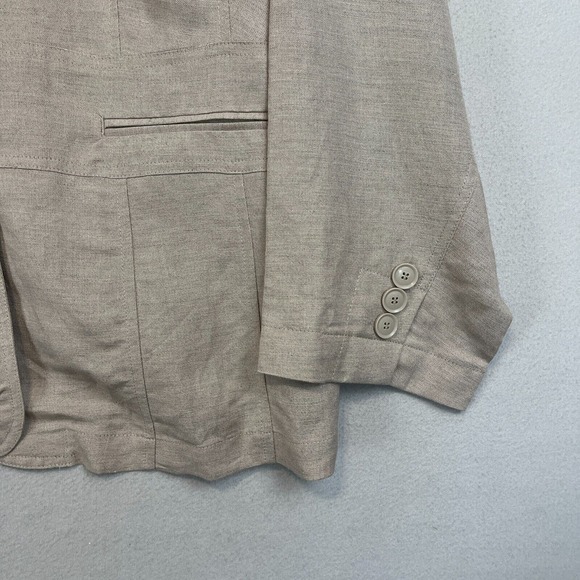 LANE BRYANT 100% Linen‎ Lightweight Jacket Womens 28 Beige Blazer Unlined - Picture 4 of 10